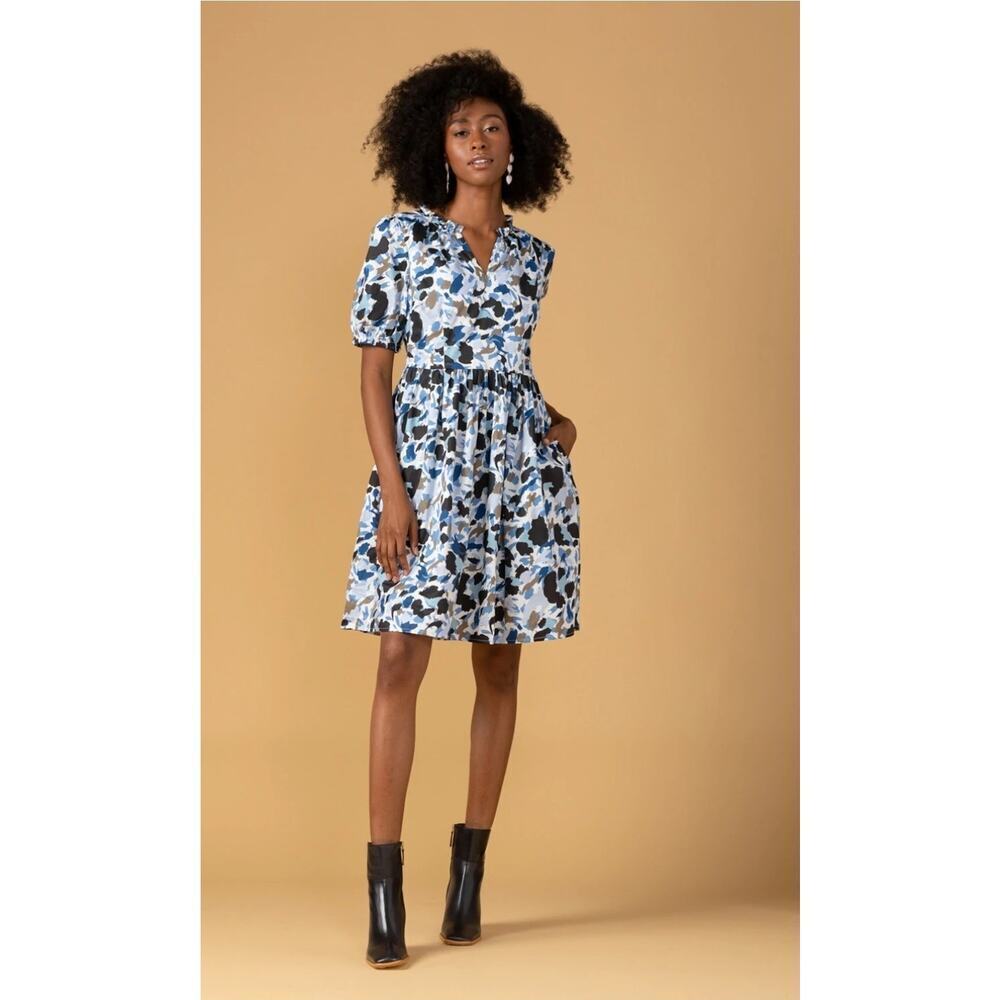 Abbey Glass Whimsy Midi Dress AG Kelley Dress Confetti Leopard Size Small